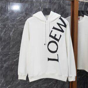 Loewe White Hoodie with Black Logo